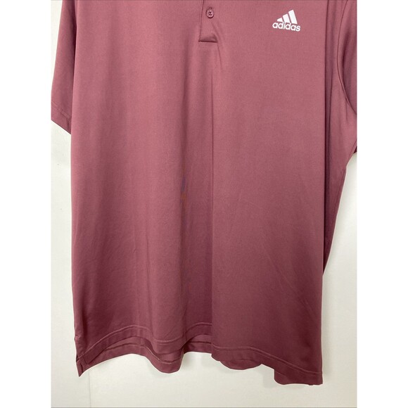 Adidas Polo Shirt Mens XL Red Wine Golf Short Sleeve Active Casual Stretch - Picture 4 of 11